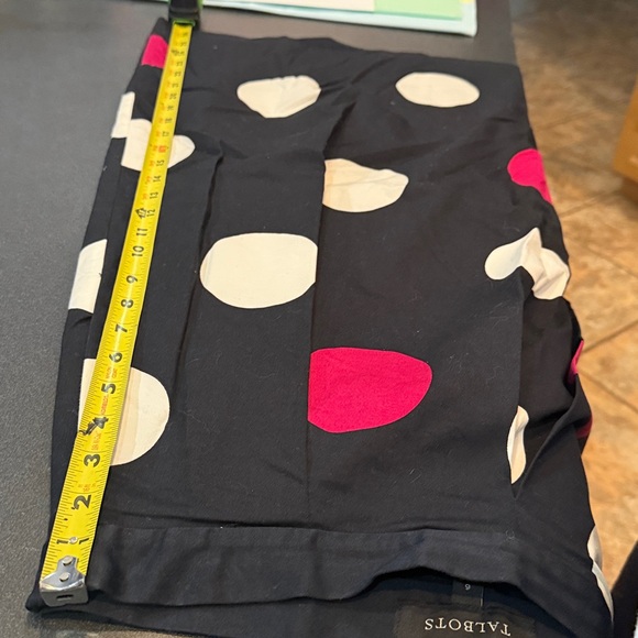 Talbots Black Pink White Polka Dot A-Line Pleated Midi Skirt Size 6 EUC - Picture 13 of 13